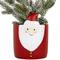 14.75" Unlit Petite Artificial Christmas Tree in Santa Claus Ceramic Pot